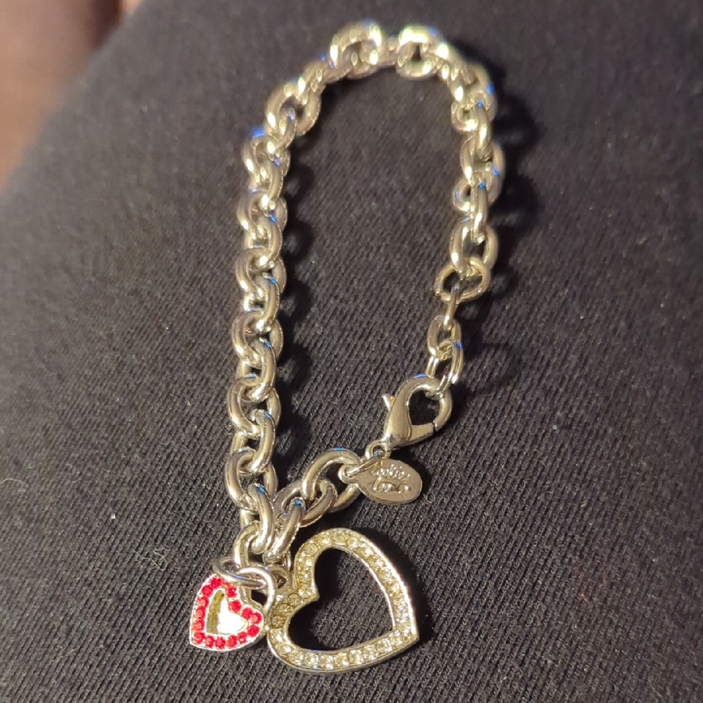 Cookie Lee Heart Charm Bracelet